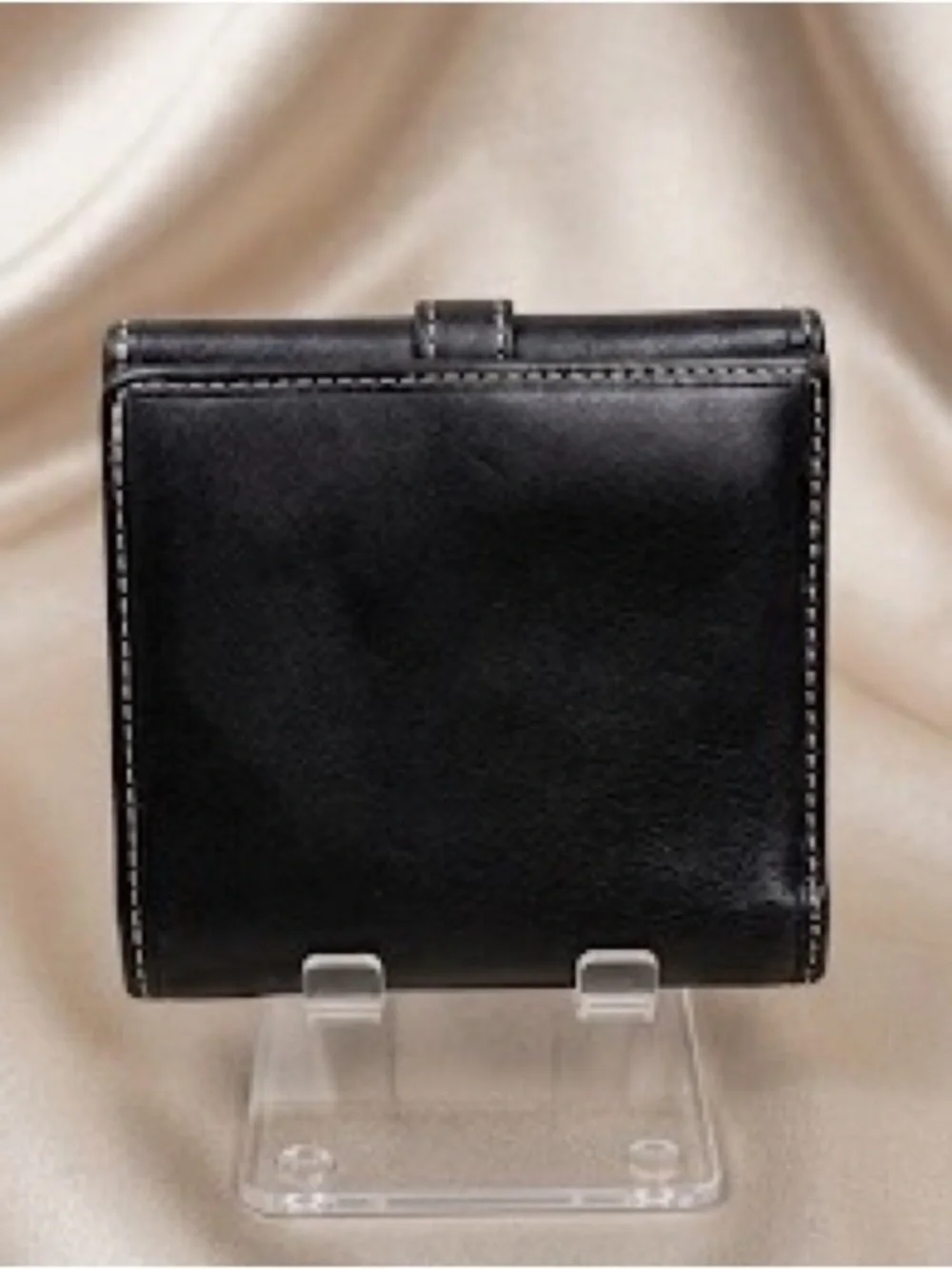 Coach Black Vintage Leather Compact Wallet Snap Coin Pocket - Picture 2 of 7